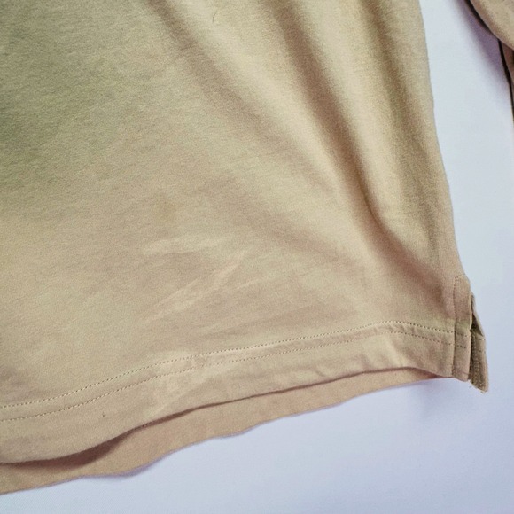 Victoria's Secret PINK Long Sleeve T-shirt Gold Tan Cotton Women's L *See Flaw* - Picture 4 of 8